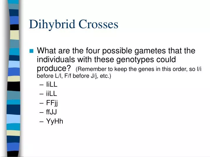 dihybrid crosses