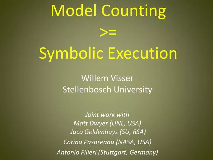 model counting symbolic execution