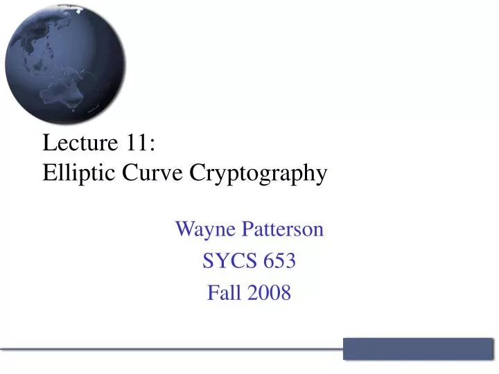 lecture 11 elliptic curve cryptography