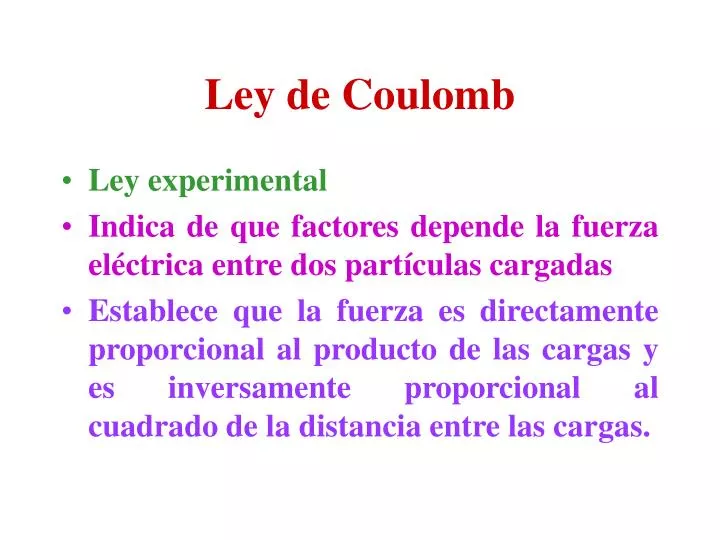 ley de coulomb