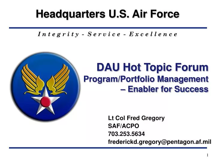 dau hot topic forum program portfolio management enabler for success