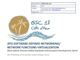 ATIS Software-Defined Networking / Network Functions Virtualization