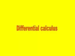Differential calculus
