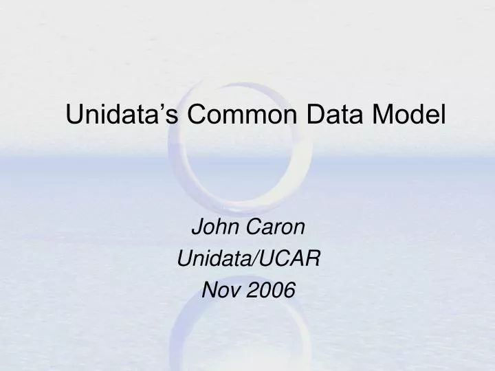 unidata s common data model