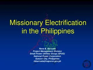 Missionary Electrification in the Philippines
