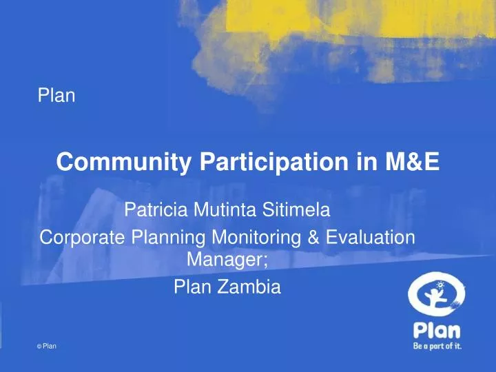 community participation in m e