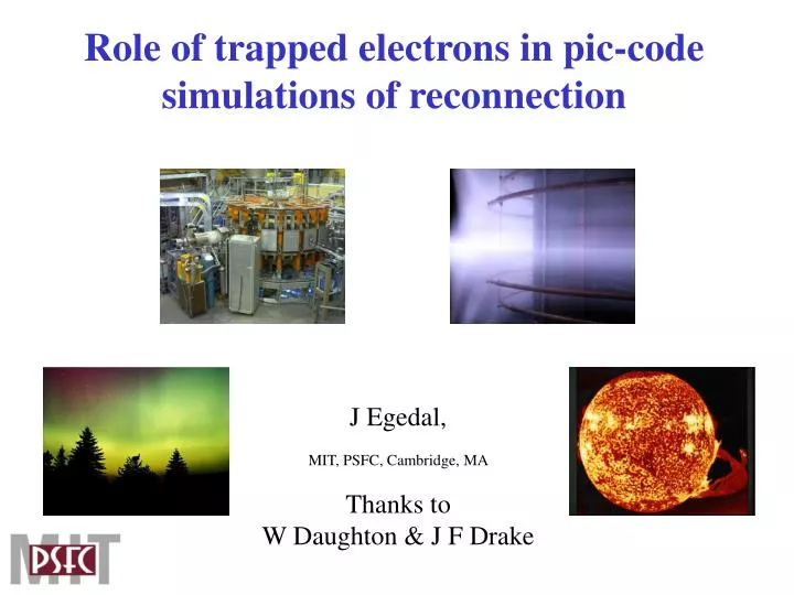 role of trapped electrons in pic code simulations of reconnection