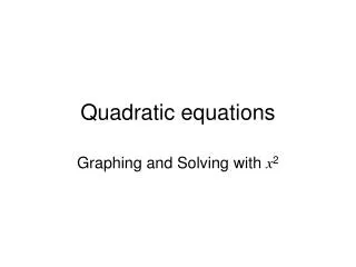 quadratic equations