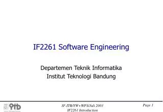 IF2261 Software Engineering