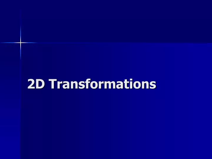 2d transformations