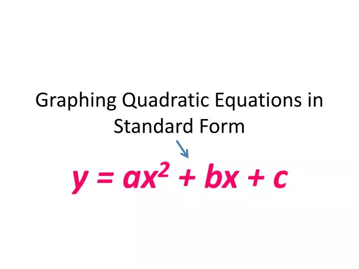 graphing quadratic equations in standard form