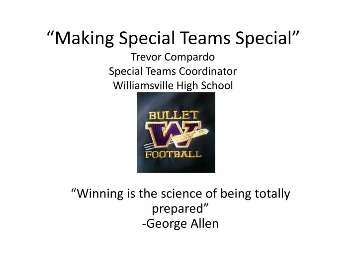 making special teams special trevor compardo special teams coordinator williamsville high school
