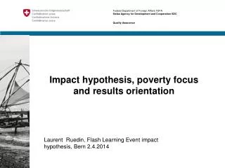 Impact hypothesis, poverty focus and results orientation
