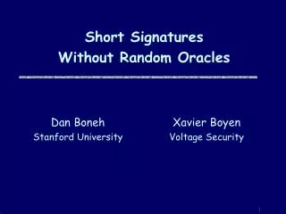 Short Signatures Without Random Oracles