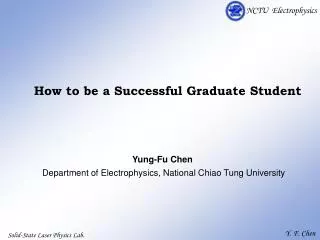 How to be a Successful Graduate Student
