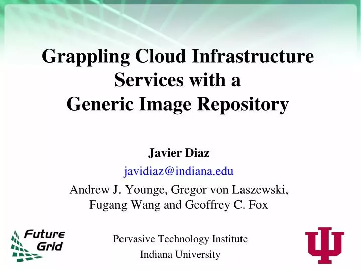 grappling cloud infrastructure services with a generic image repository