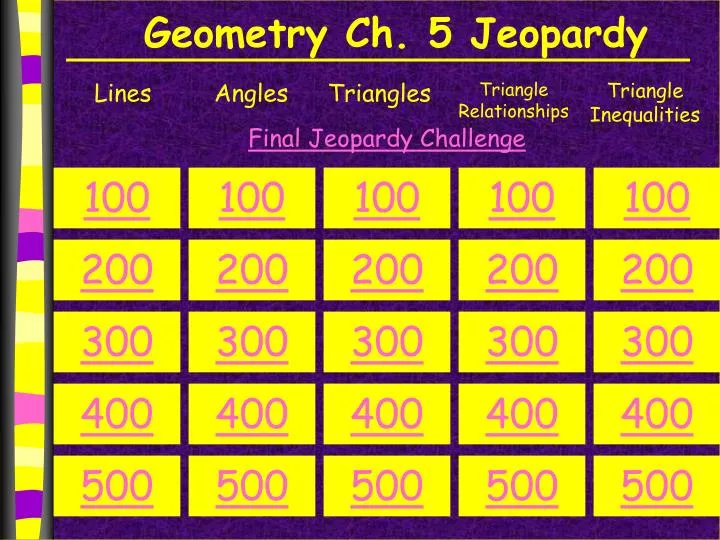 geometry ch 5 jeopardy