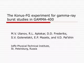 The Konus-FG experiment for gamma-ray burst studies in GAMMA-400