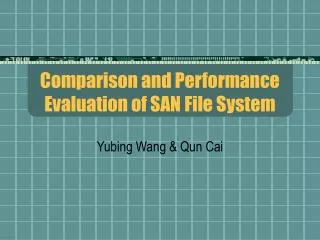 Comparison and Performance Evaluation of SAN File System