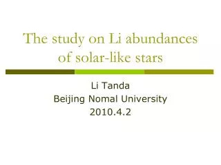 The study on Li abundances of solar-like stars