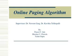 Online Paging Algorithm