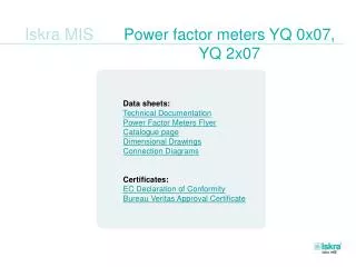 Power factor meters YQ 0x07, YQ 2x07