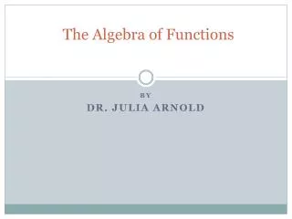 the algebra of functions