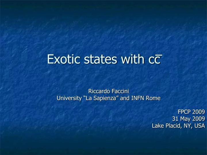 exotic states with cc