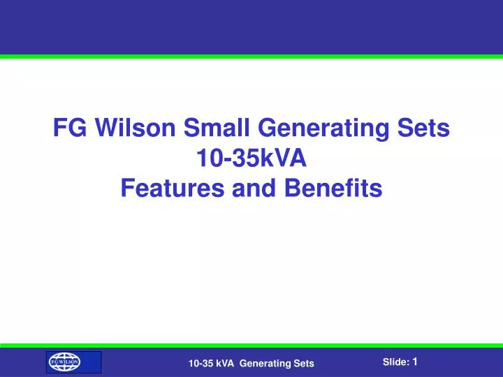 fg wilson small generating sets 10 35kva features and benefits