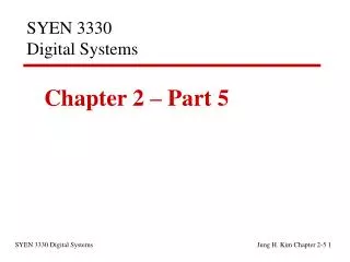 SYEN 3330 Digital Systems