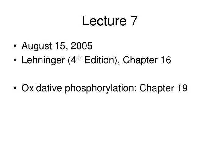 lecture 7