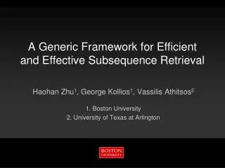A Generic Framework for Efficient and Effective Subsequence Retrieval