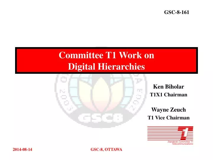 committee t1 work on digital hierarchies