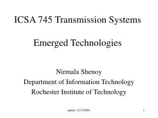 ICSA 745 Transmission Systems Emerged Technologies