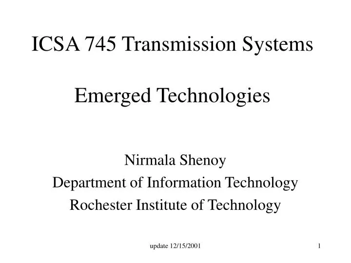 icsa 745 transmission systems emerged technologies