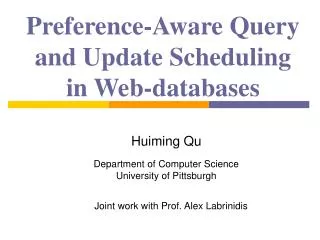 Preference-Aware Query and Update Scheduling in Web-databases