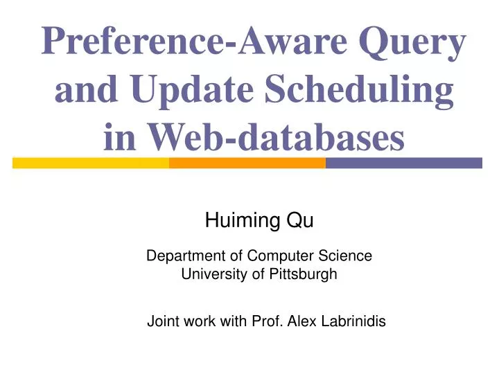 preference aware query and update scheduling in web databases