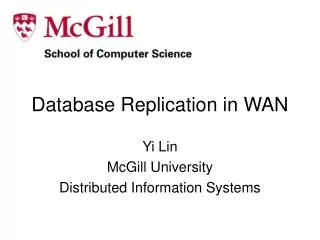 Database Replication in WAN