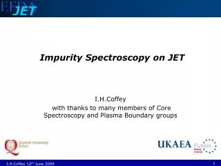 Impurity Spectroscopy on JET