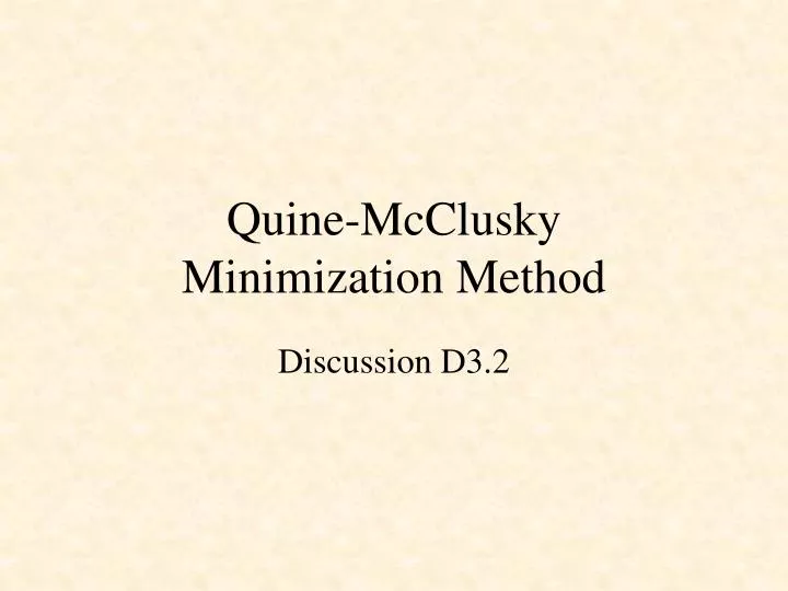 quine mcclusky minimization method