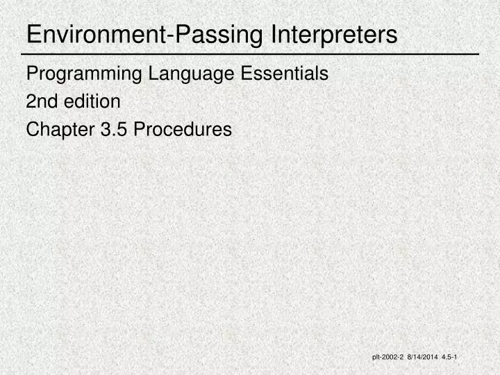 environment passing interpreters