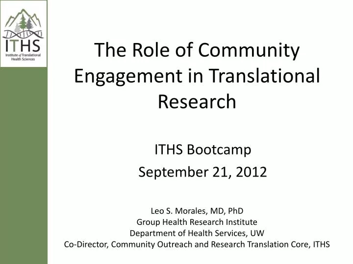 the role of community engagement in translational research
