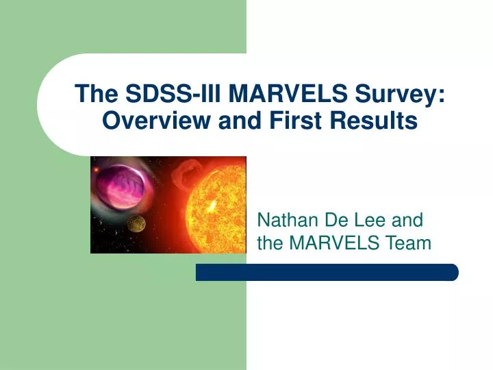 the sdss iii marvels survey overview and first results