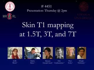 Skin T1 mapping at 1.5T, 3T, and 7T