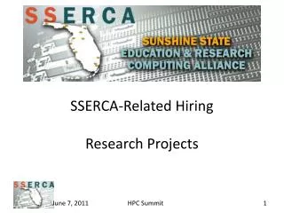 SSERCA-Related Hiring Research Projects