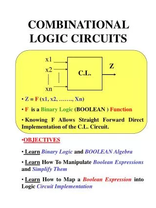 COMBINATIONAL LOGIC CIRCUITS