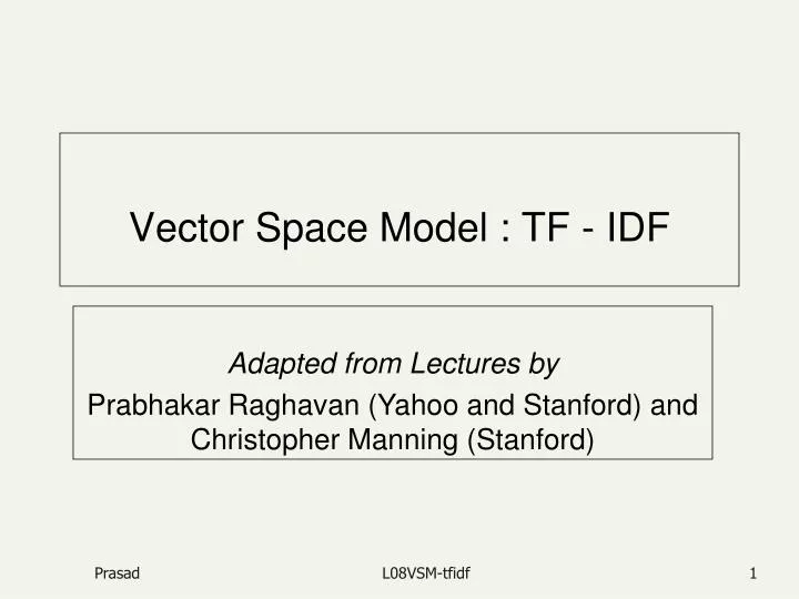 vector space model tf idf
