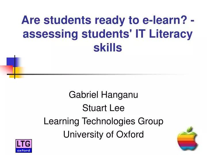 are students ready to e learn assessing students it literacy skills