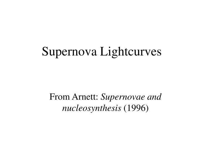 supernova lightcurves