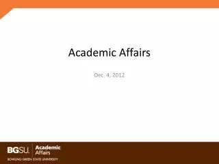 Academic Affairs